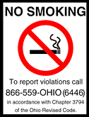 Ohio No Smoking Law Signs and Decals